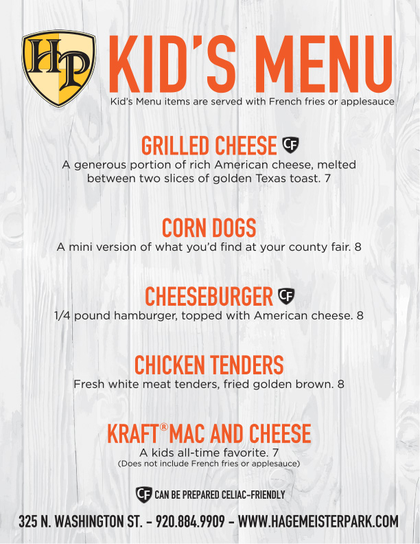 Hagemeister Park - Kids Menu